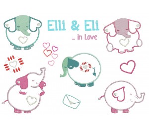 Stickserie Elli & Eli in Love - Elli in Love Appli